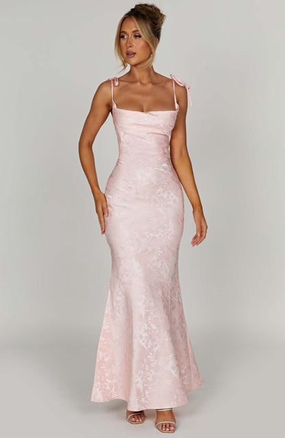 Whitney Maxi Elbise - Pembe Niebbla