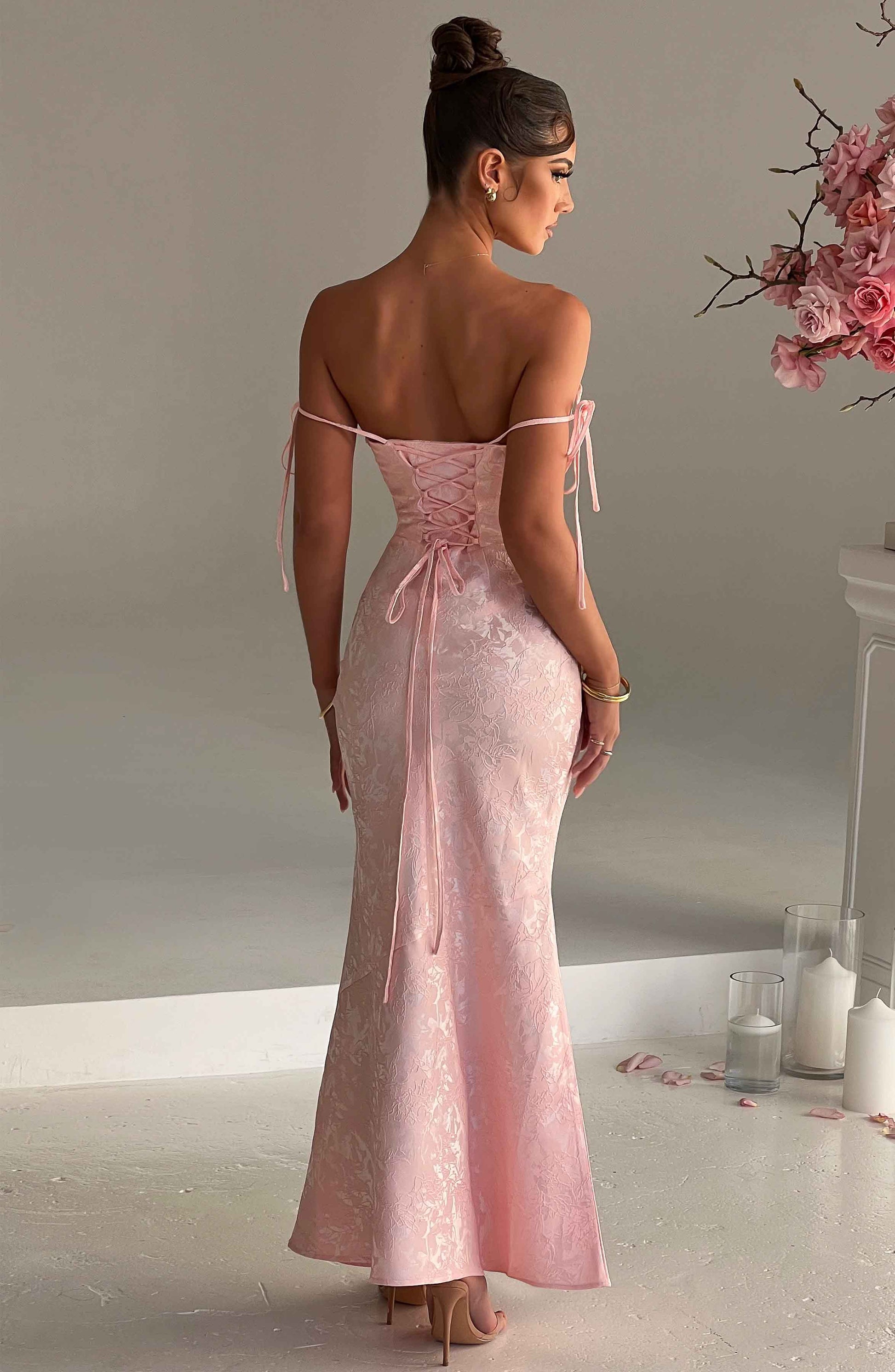 Whitney Maxi Elbise - Pembe Niebbla