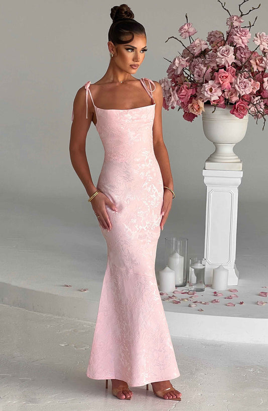 Whitney Maxi Elbise - Pembe Niebbla