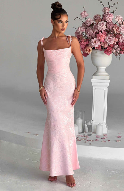 Whitney Maxi Elbise - Pembe Niebbla