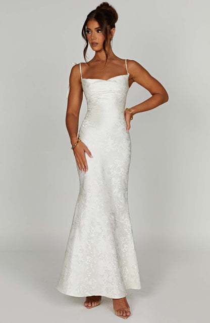 Whitney Maxi Elbise - Fildişi Niebbla