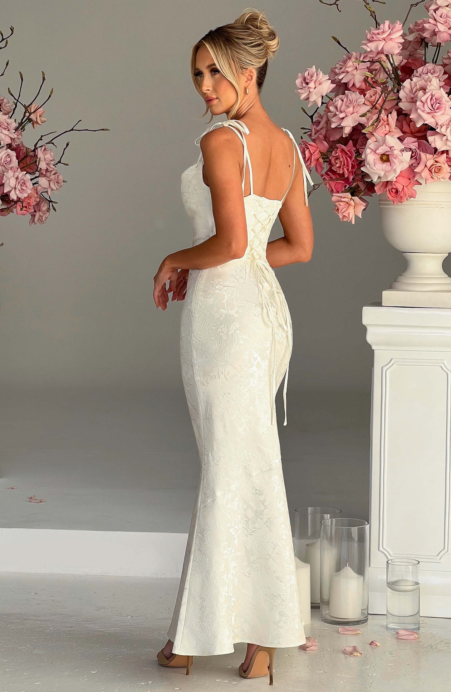 Whitney Maxi Elbise - Fildişi Niebbla