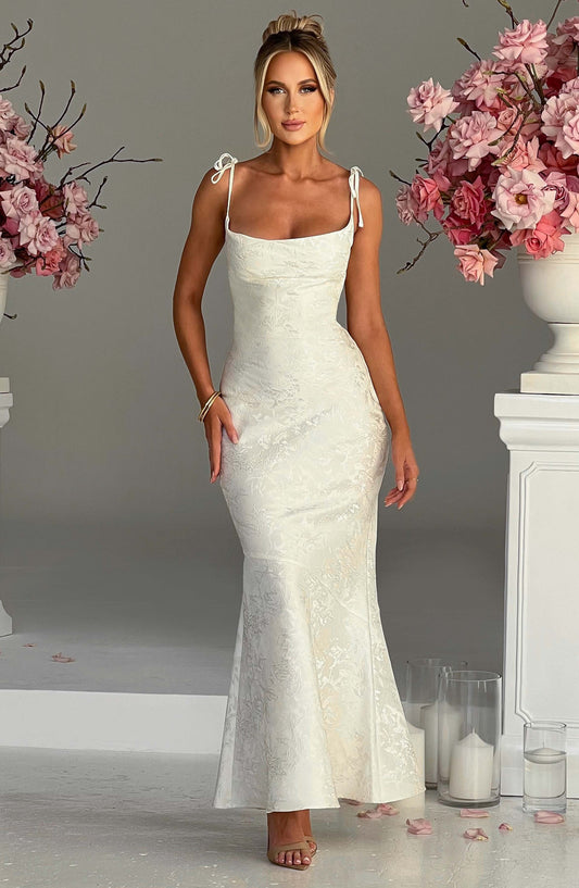 Whitney Maxi Elbise - Fildişi Niebbla