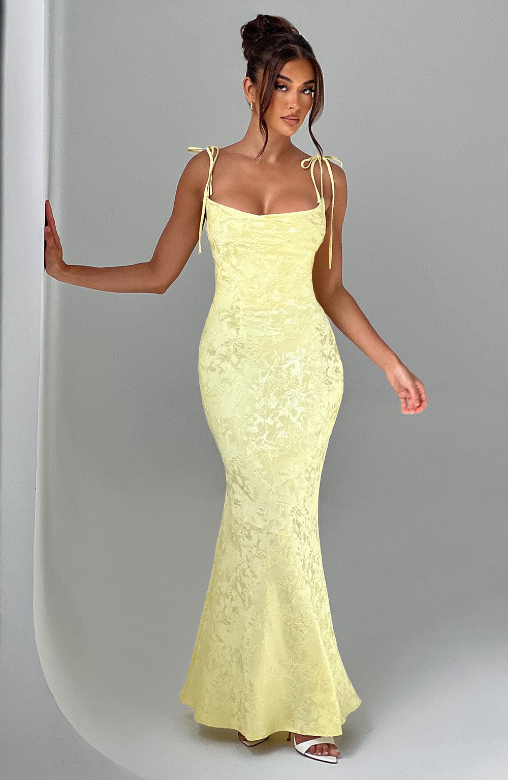 Whitney Maxi Elbise - Limon Sarısı Niebbla