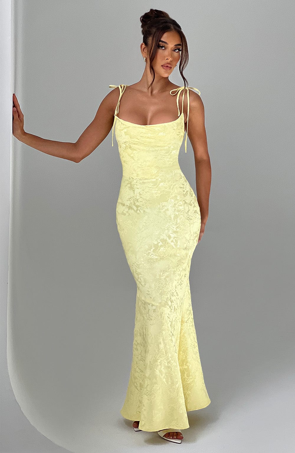 Whitney Maxi Elbise - Limon Sarısı Niebbla