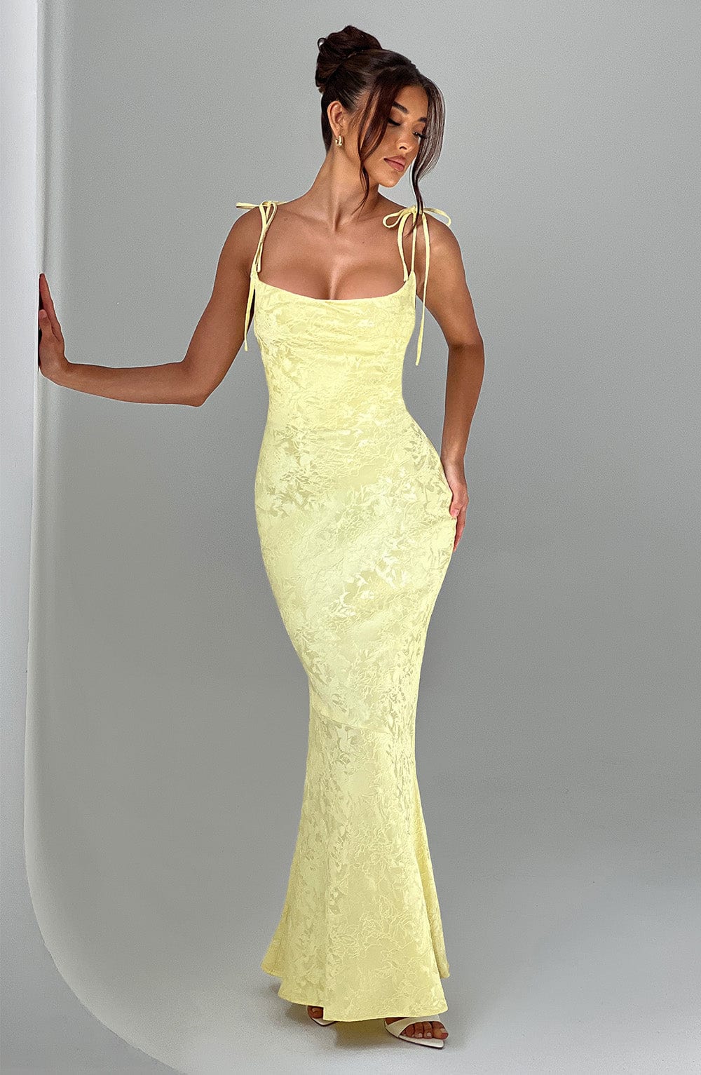 Whitney Maxi Elbise - Limon Sarısı Niebbla