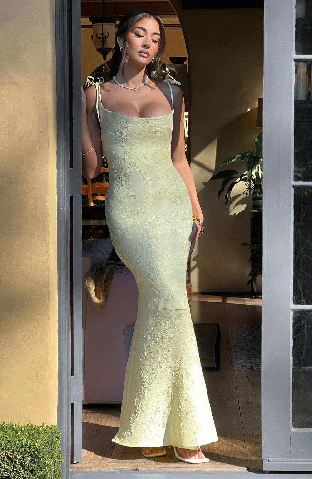 Whitney Maxi Elbise - Limon Sarısı Niebbla